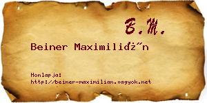 Beiner Maximilián névjegykártya
